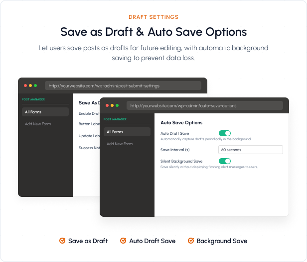 Frontend Post Submission Manager