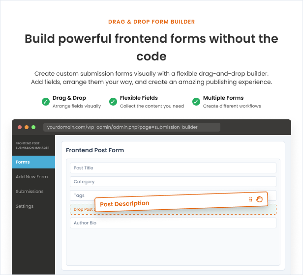 Frontend Post Submission Manager