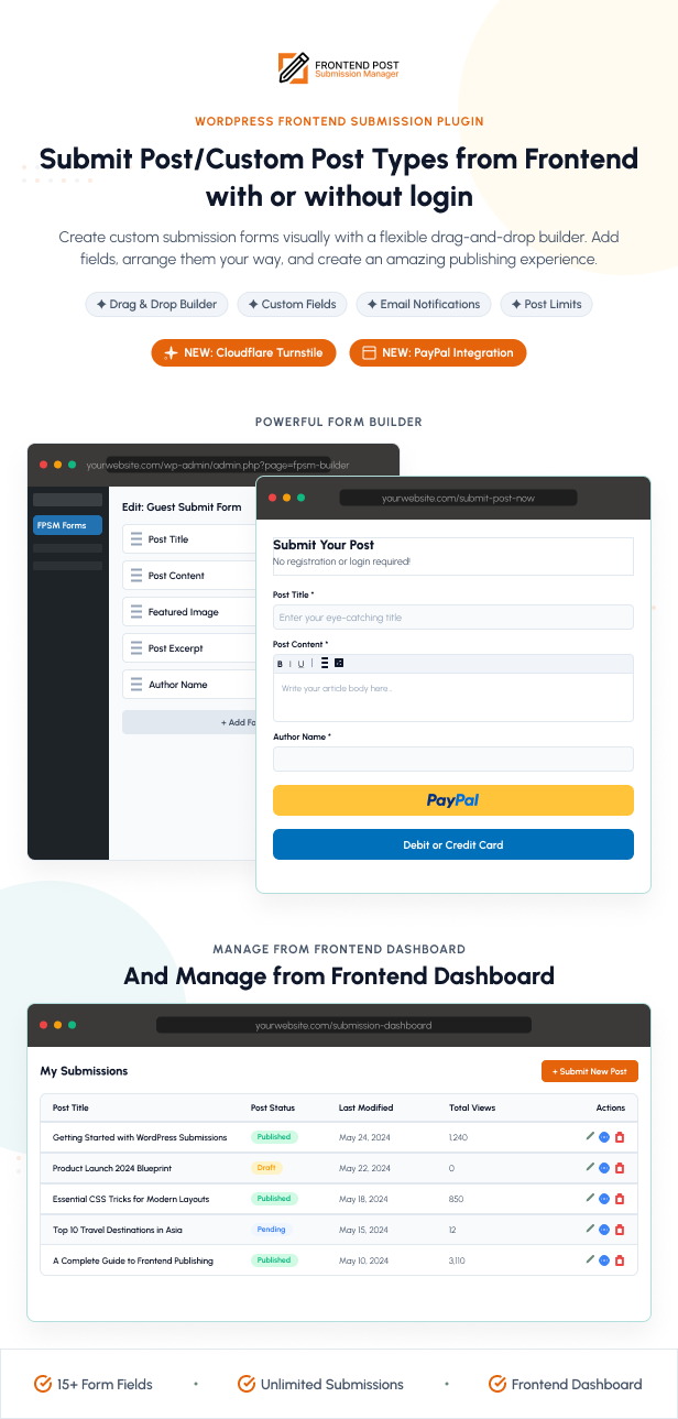 Frontend Post Submission Manager