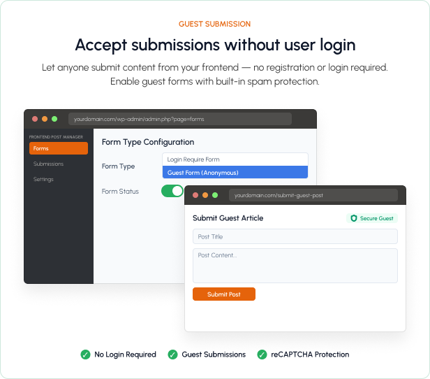 Frontend Post Submission Manager