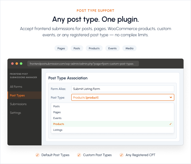 Frontend Post Submission Manager