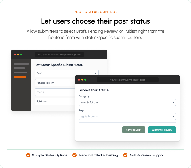 Frontend Post Submission Manager