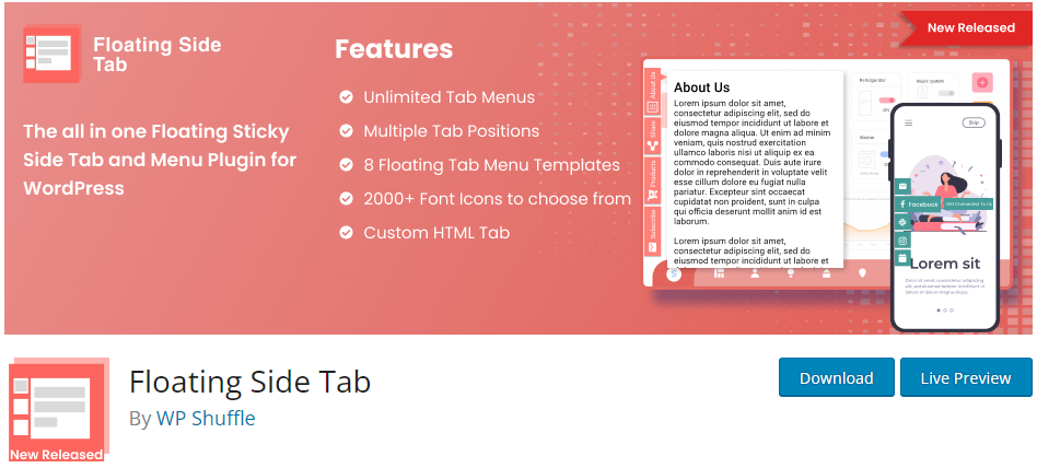 Free Floating Side Tabs