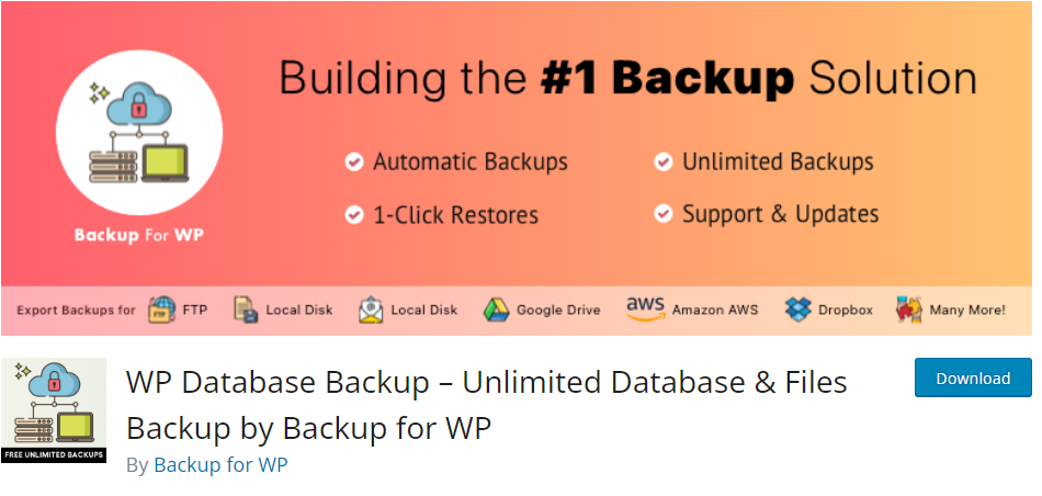 WP Database Backup plugin