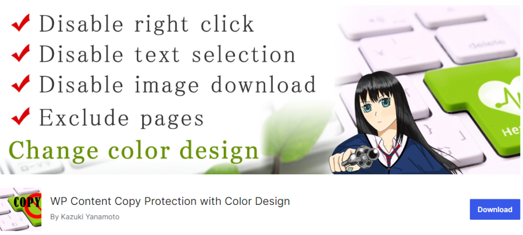 content protection plugin with color design