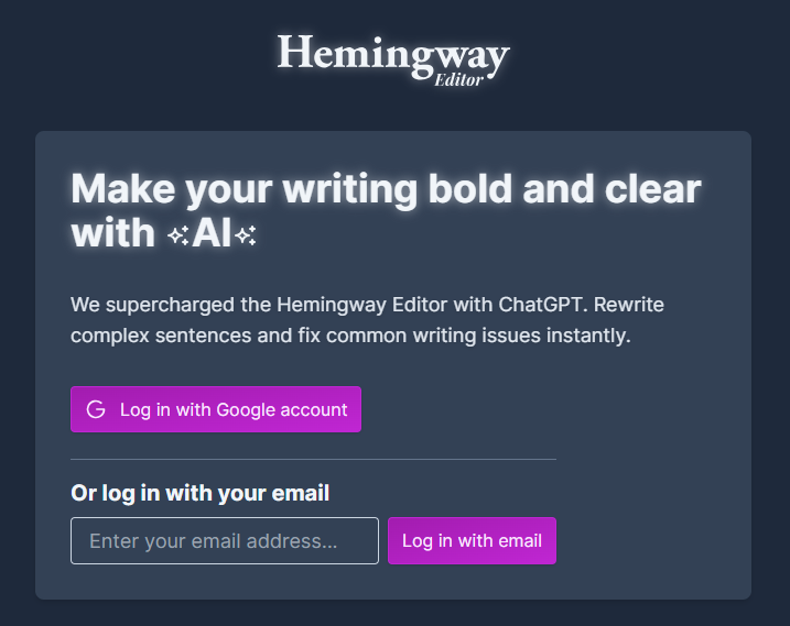 Hemingway Editor | Grammar checker tools