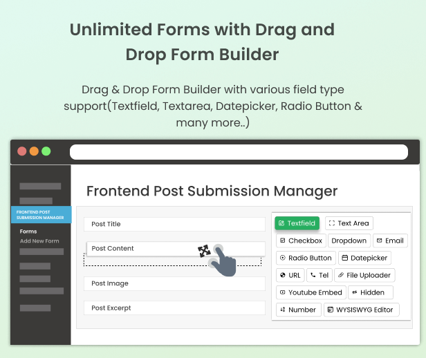 Frontend post submission manager