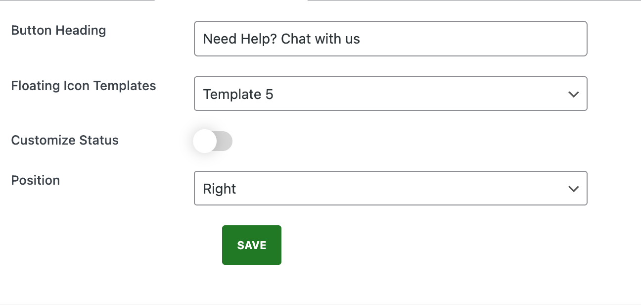 Floating Layout Settings